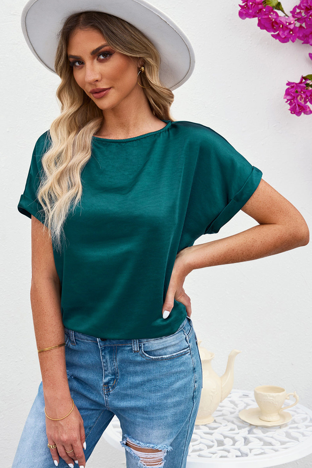 Solid Color Short Sleeve T Shirt