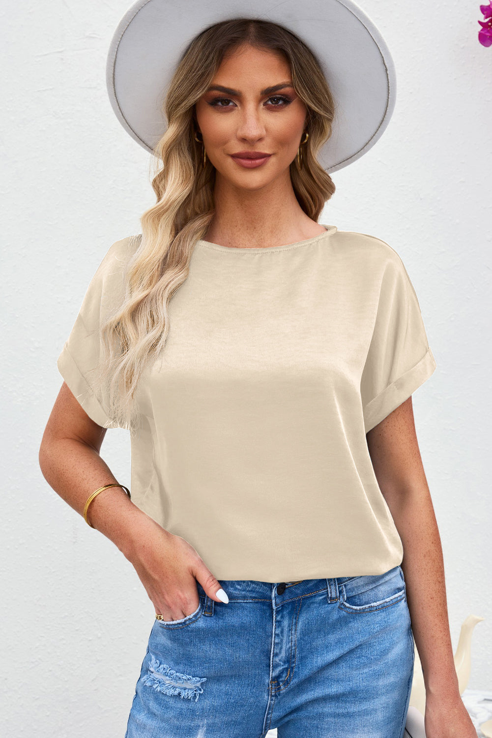 Solid Color Short Sleeve T Shirt