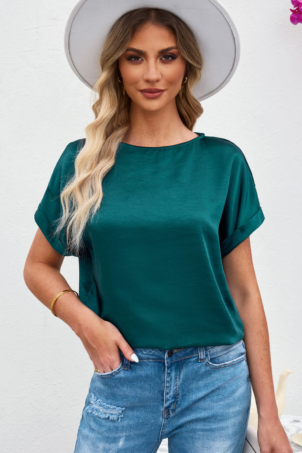 Solid Color Short Sleeve T Shirt