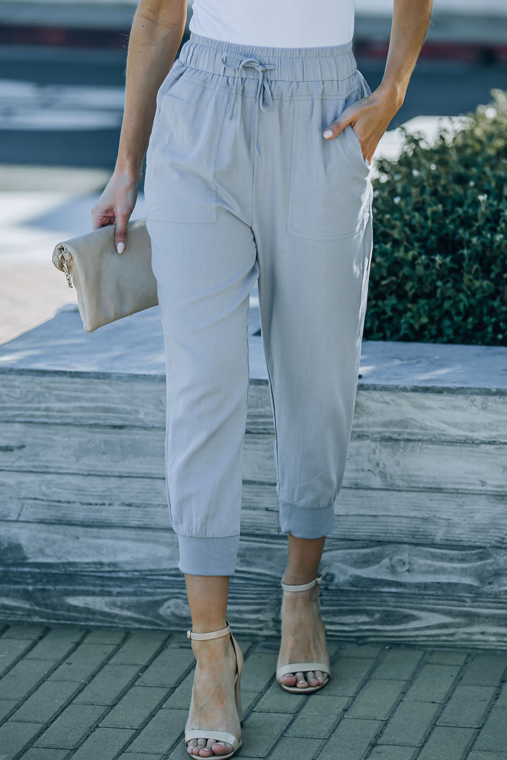 Gray Causal Pockets Pants