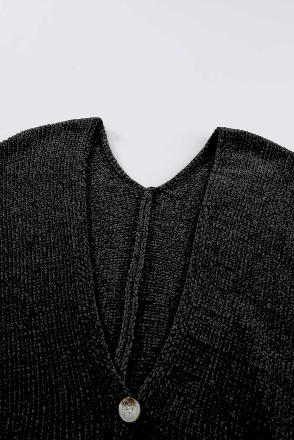 Black Buttons Front Pocketed Sweater Cardigan